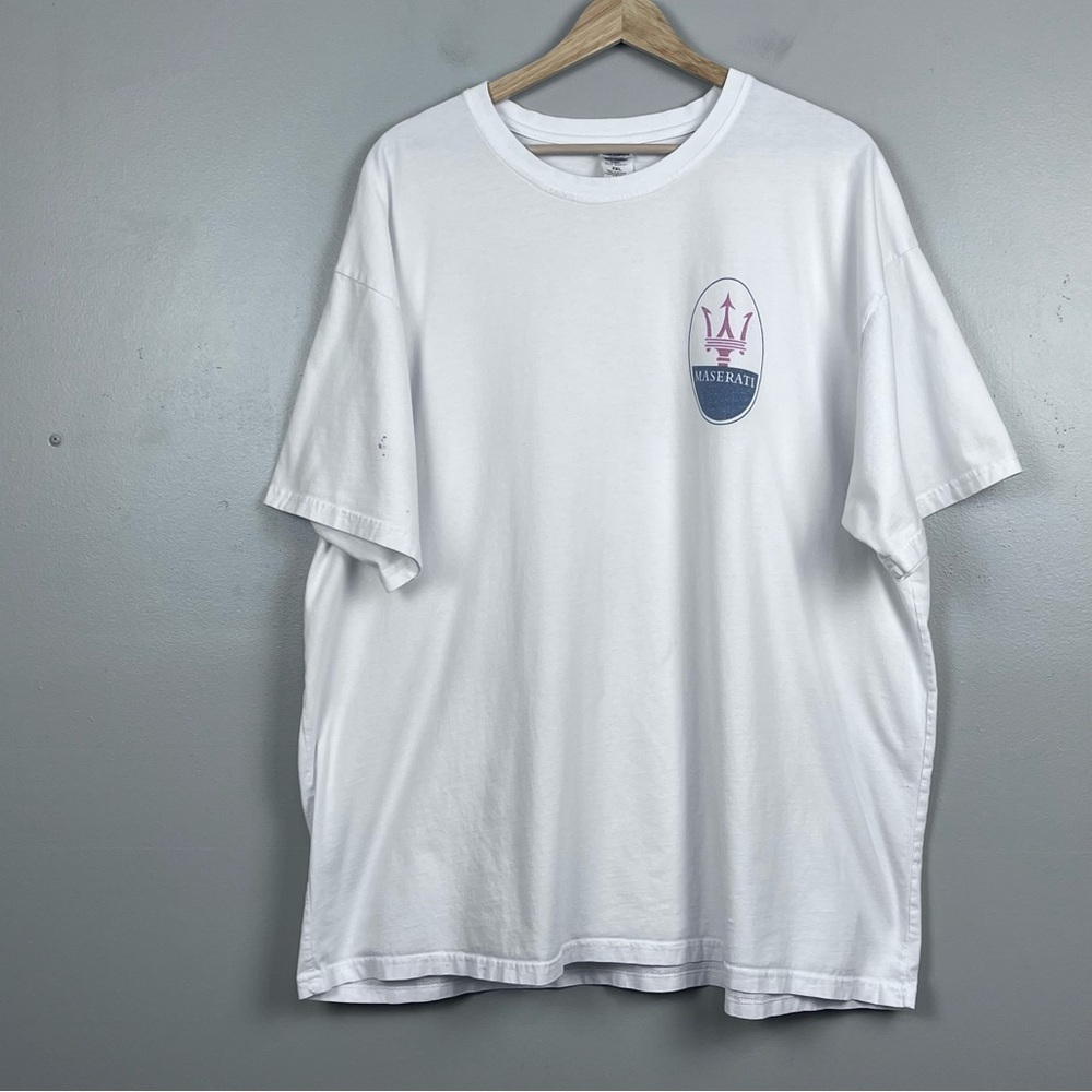 Maserati Men's 100% Cotton Double Sided Graphic Print Tee Size 2XL; Luxury Cars
